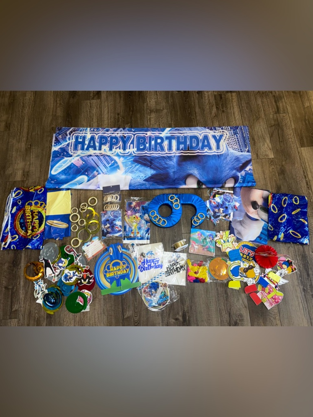 Huge Sonic The Hedgehog Happy Birthday Decorations Lot